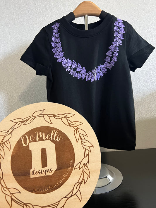 Toddler lilac crown flower lei tee
