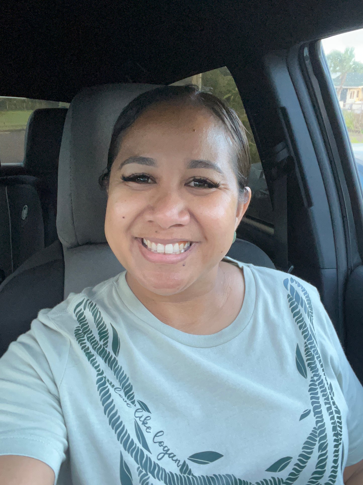 Love like Logan ti leaf lei on Thyme tee