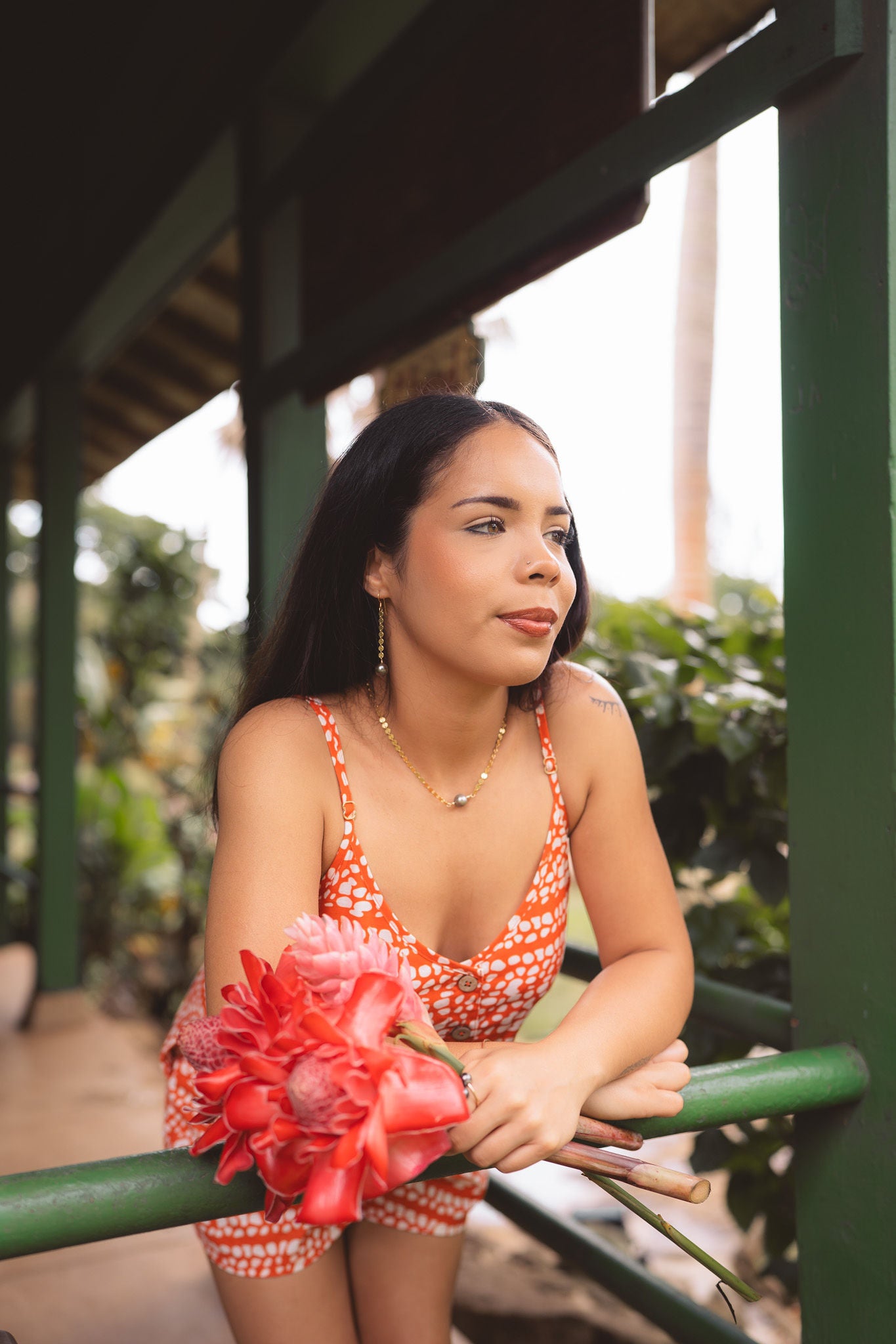Miter Lana Romper in Sunkiss Orange