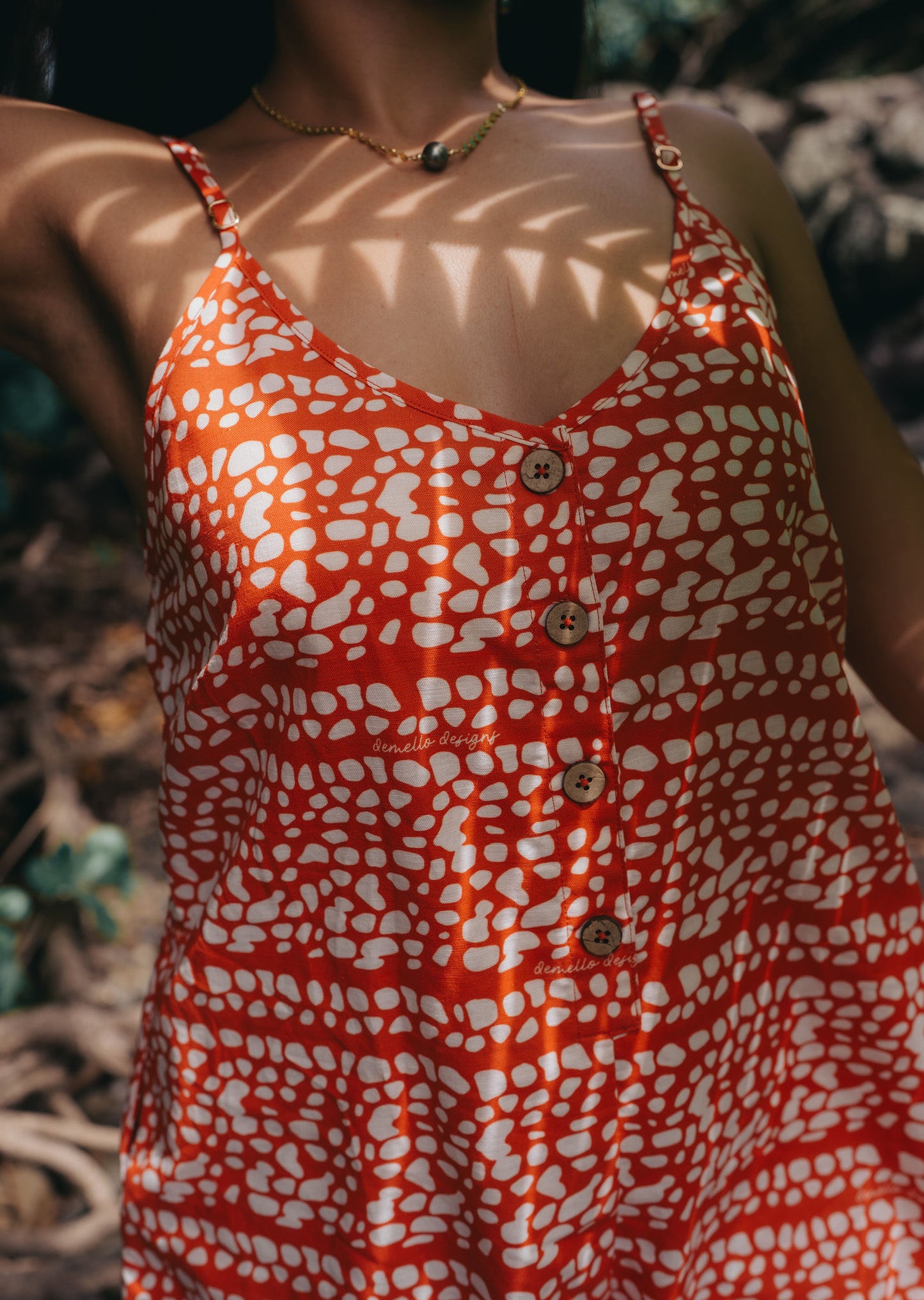 Miter Lana Romper in Sunkiss Orange