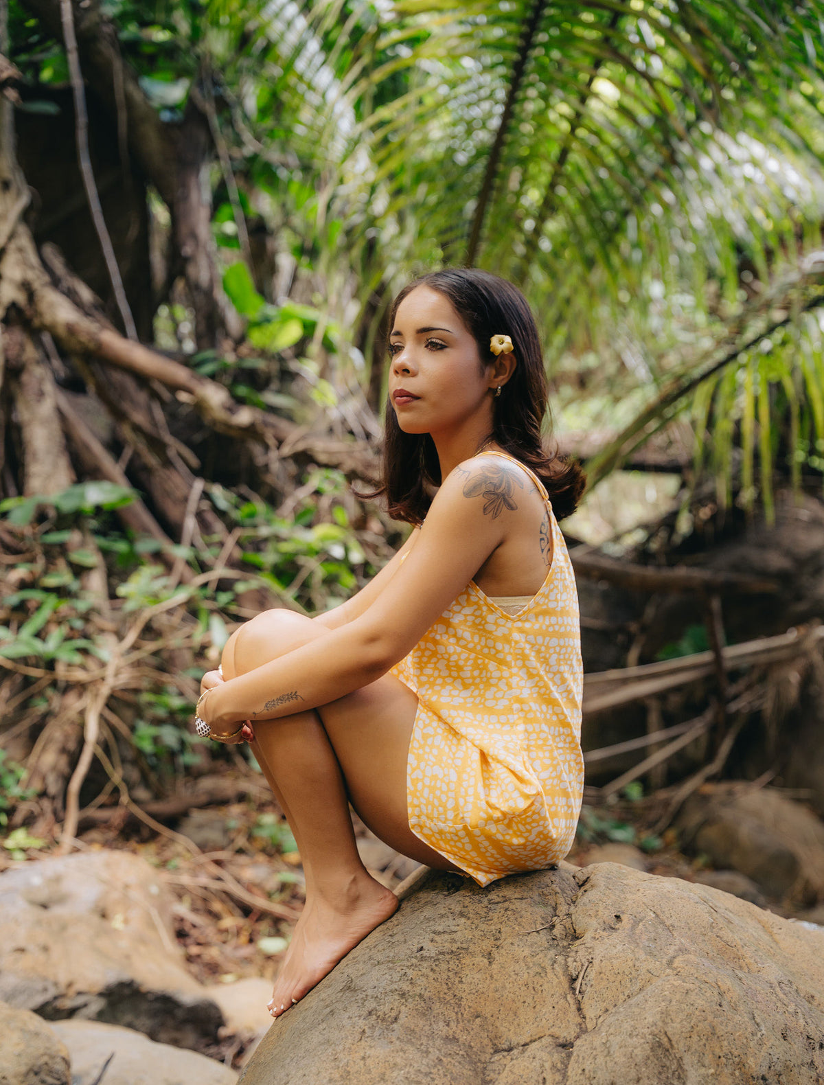 Lana Miter Romper in Mello Yellow💛