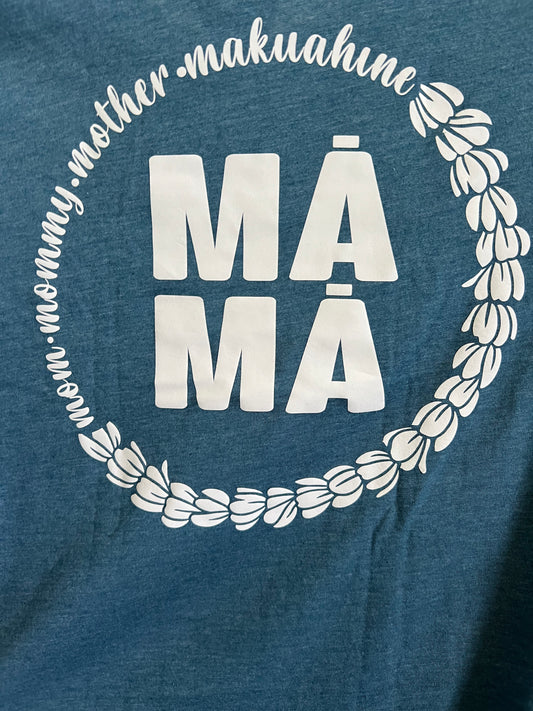 Mama pikake on vintage blue